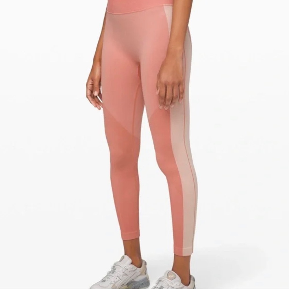Lululemon Ebb to Train coral leggings size 8